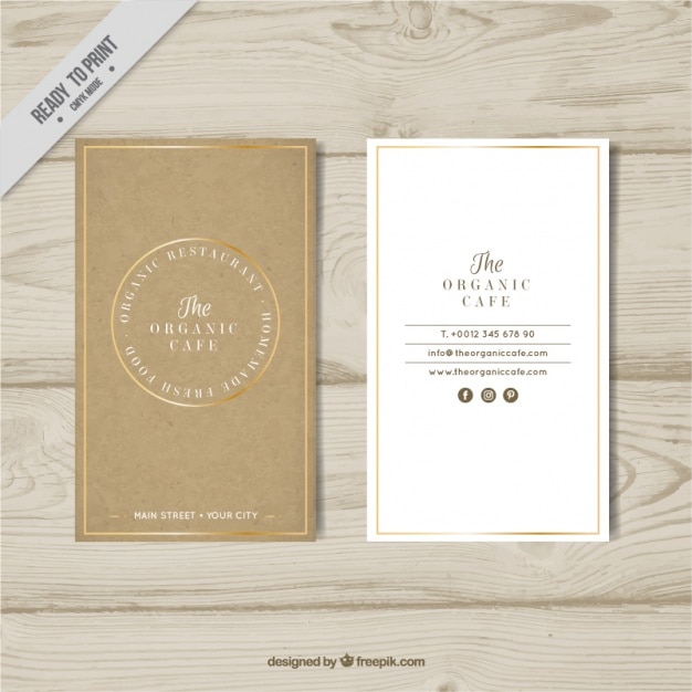 Free vector elegant cafe card in vintage style