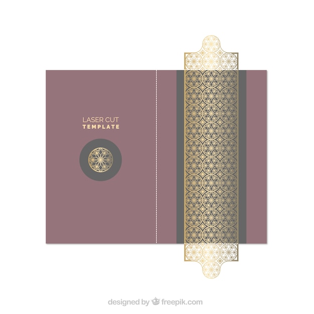 Free vector elegant card with laser cut