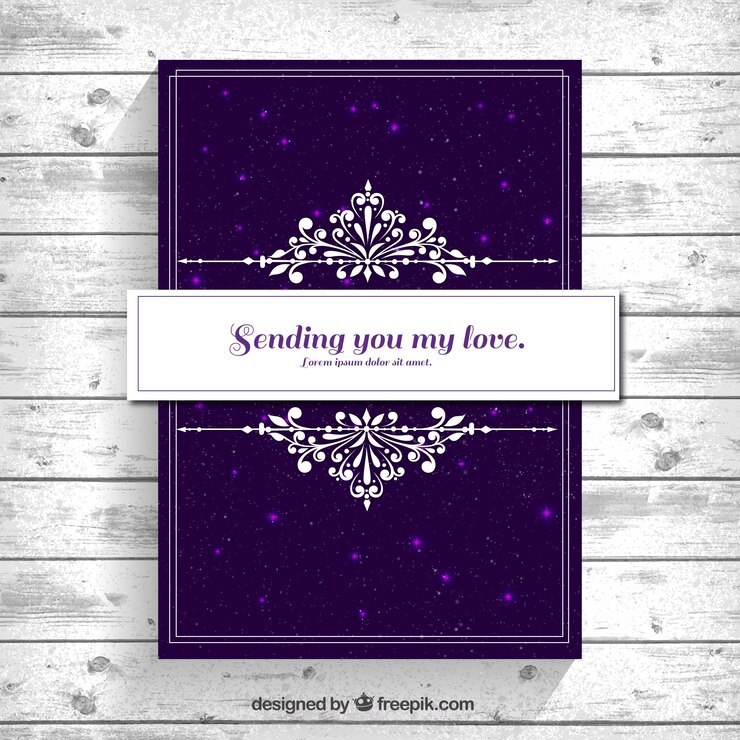 Free Vector elegant card with purple background