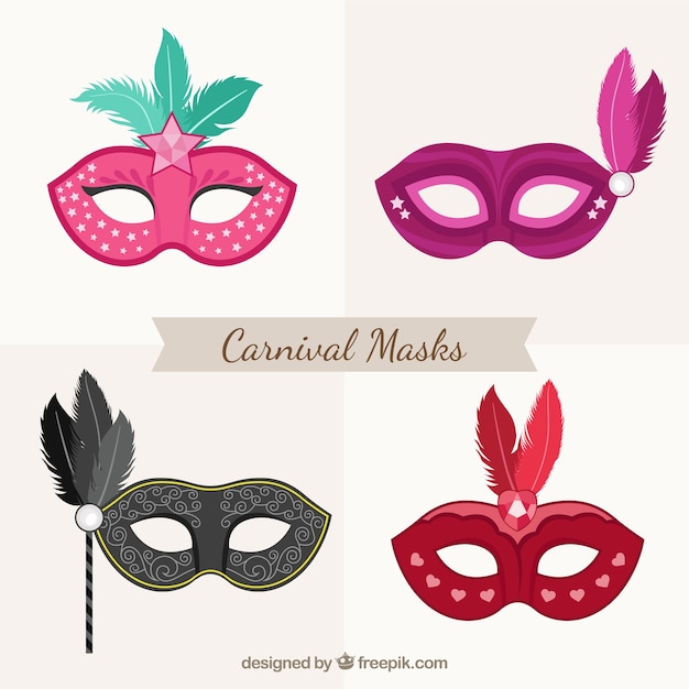 Free vector elegant carnival masks