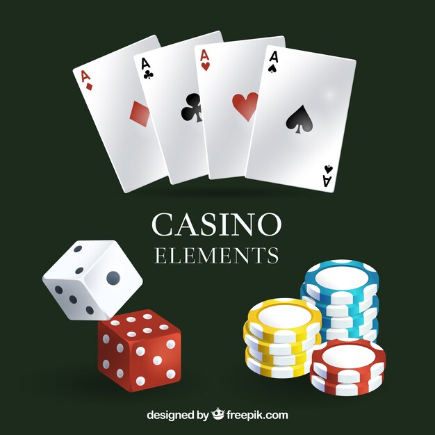 Elegant casino elements collection