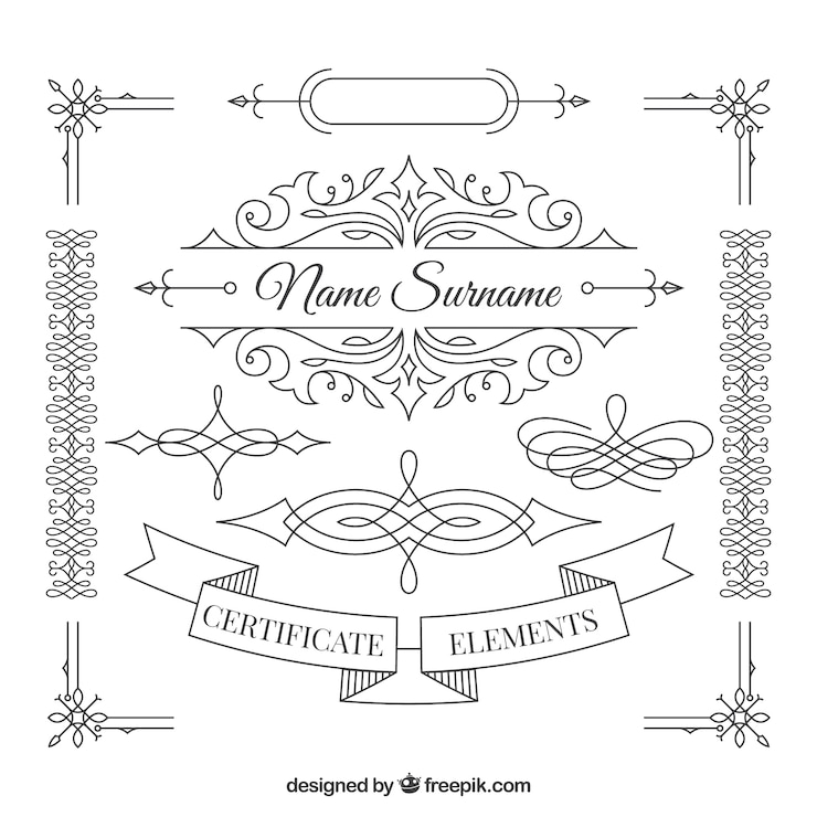 Free Vector elegant cerficate element collection