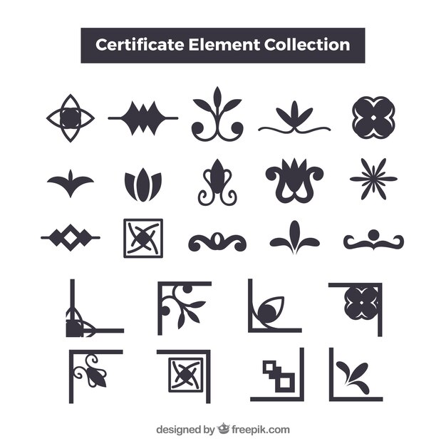 Elegant cerficate element collection