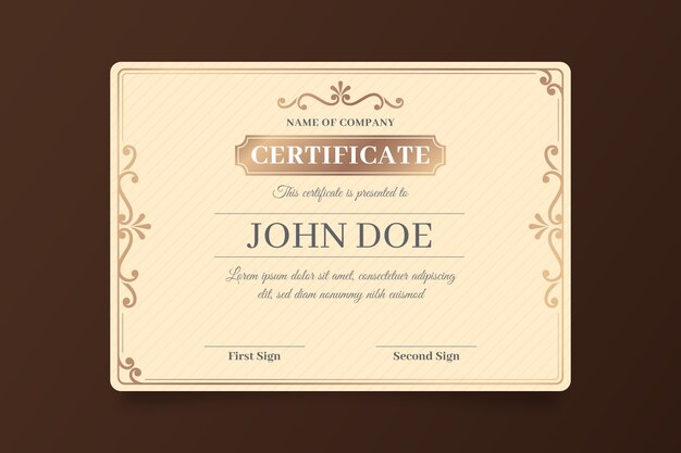 Elegant certificate achievement template theme