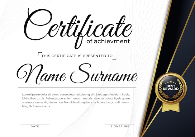 Elegant certificate award for print