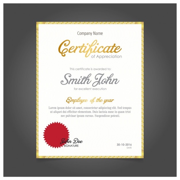 Free vector elegant certificate design