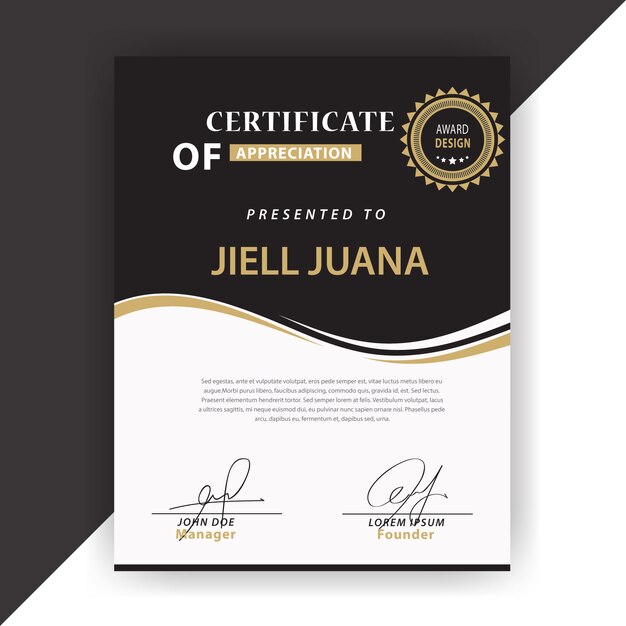 Elegant certificate design