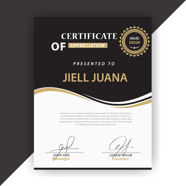 Elegant certificate design