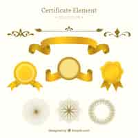 Vettore gratuito elegante collezione di elementi certificati con design piatto