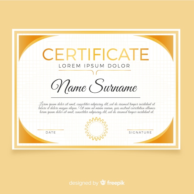 Elegant certificate template in abstract style