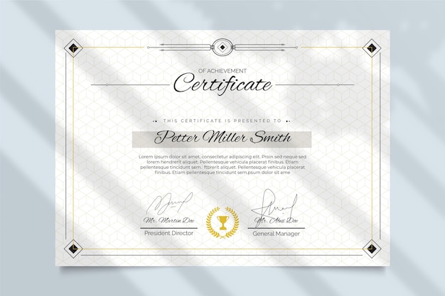 Elegant certificate template concept