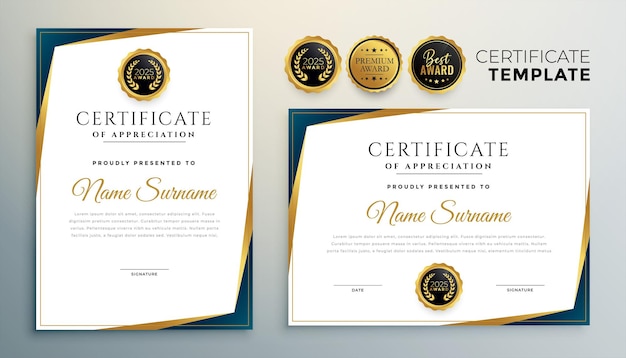 Elegant certificate template design for multipurpose use