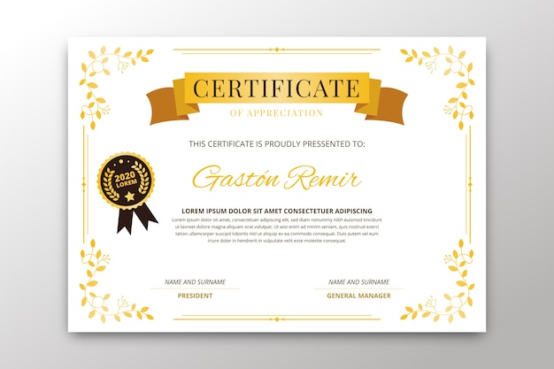 Elegant certificate template design