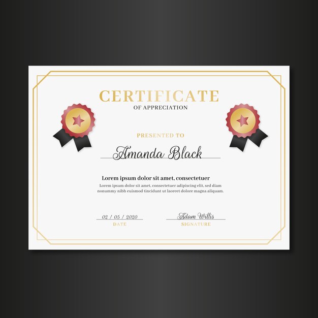 Elegant certificate template with frame