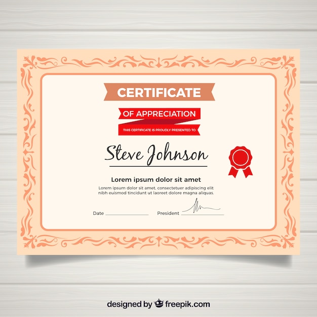 Elegant certificate template with ornamental frame