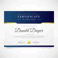 Free vector elegant certificate template