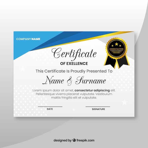 Elegant certificate template