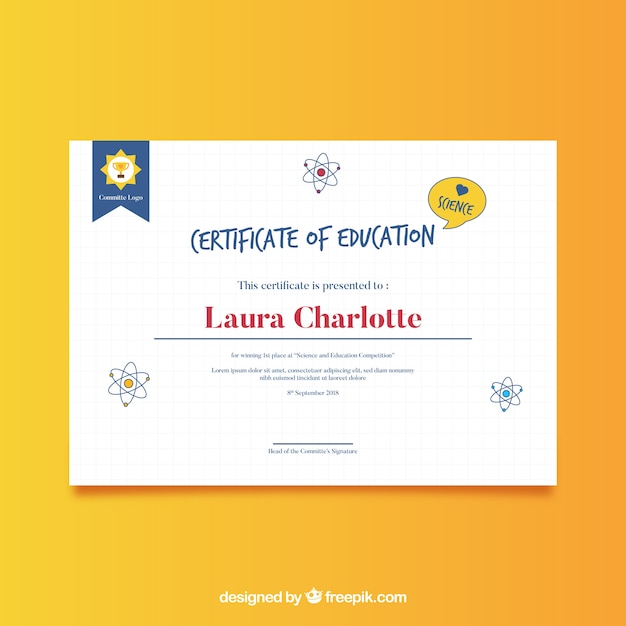 Free vector elegant certificate template