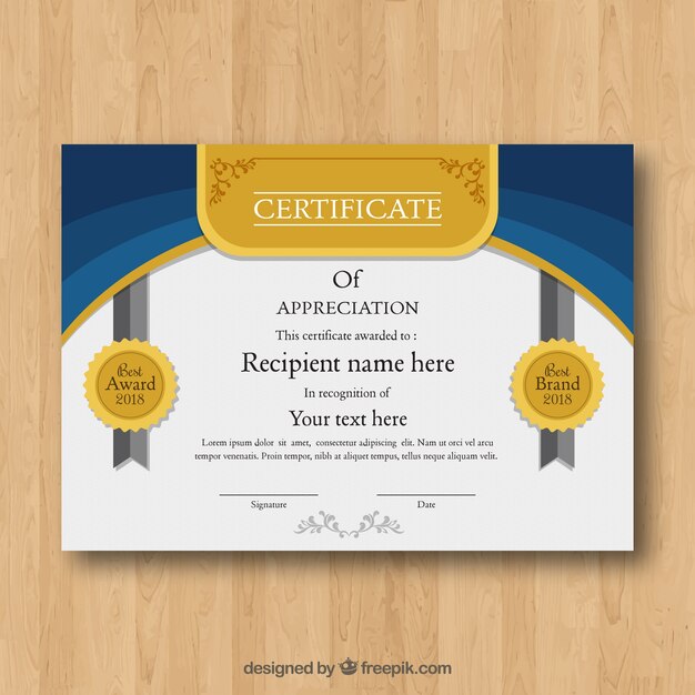 Elegant certificate template