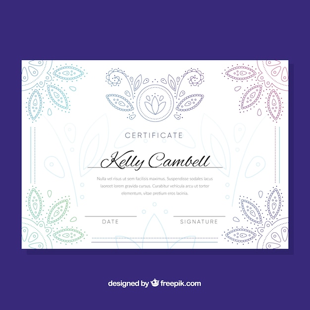 Elegant certificate template