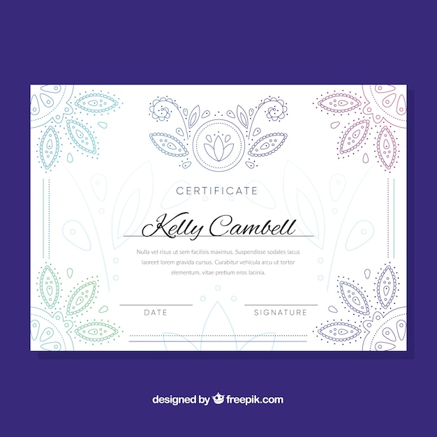 Free vector elegant certificate template