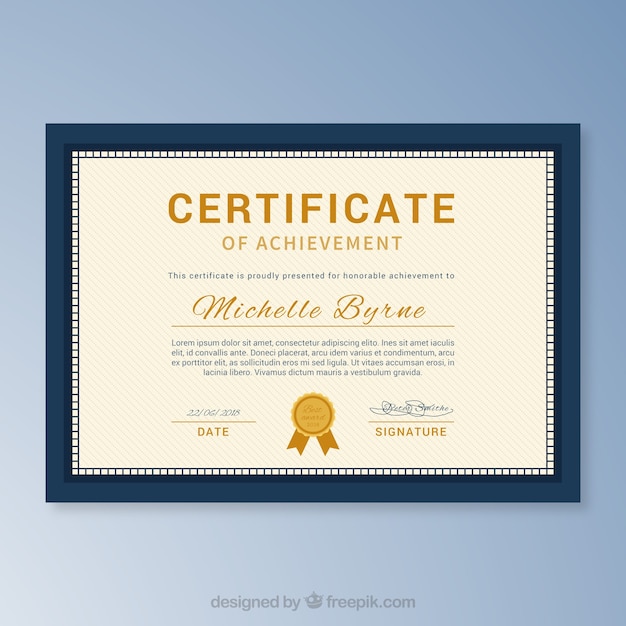 Free vector elegant certificate template
