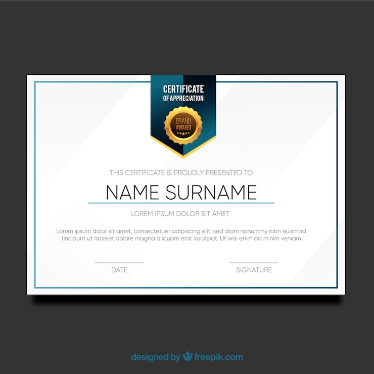 Free Vector elegant certificate template