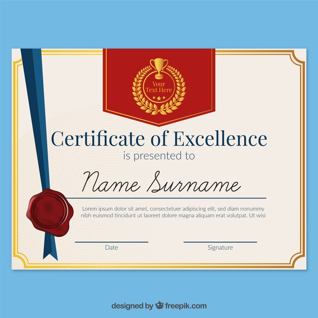 Elegant certificate template