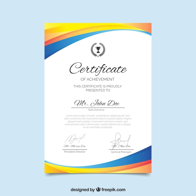 Elegant certificate template