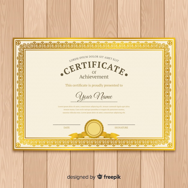 Vettore gratuito modello di certificato elegante