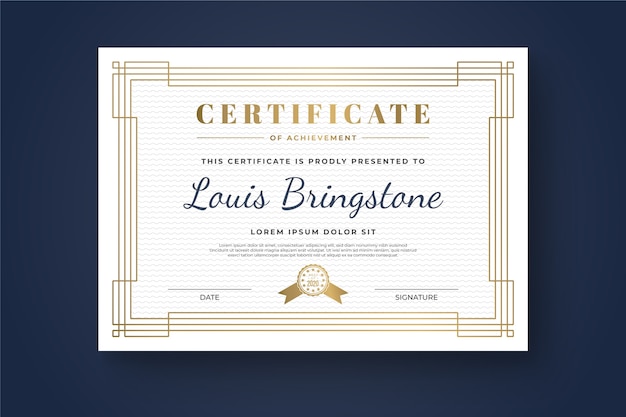 Free vector elegant certificate template