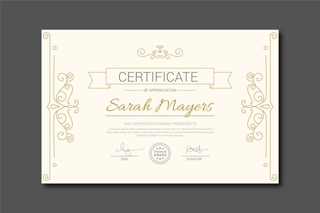 Elegant certificate template