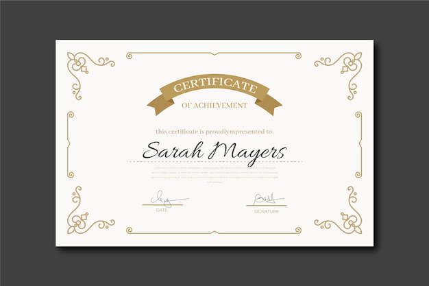 Elegant certificate template