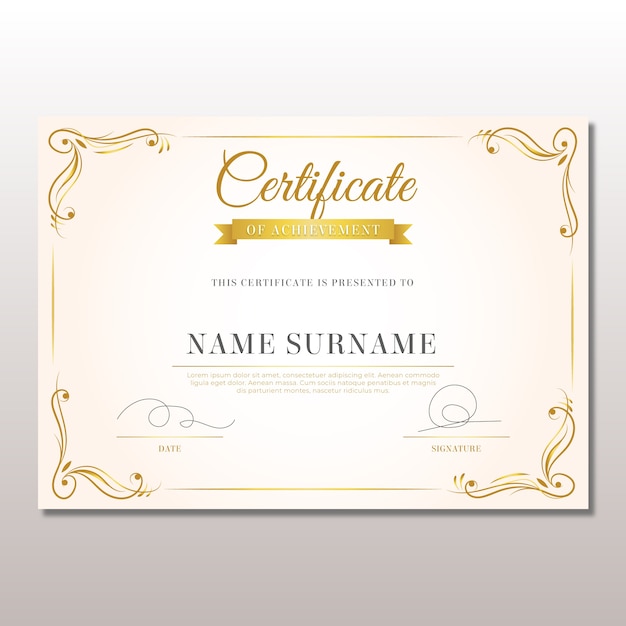 Free vector elegant certificate template