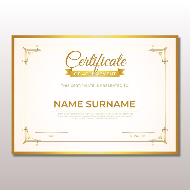 Elegant certificate template