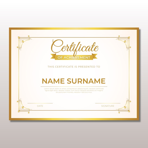 Elegant certificate template
