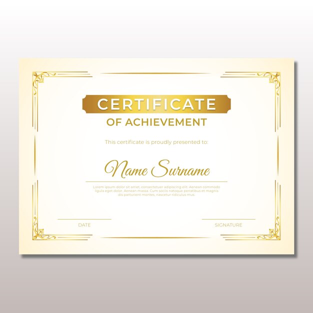 Elegant certificate template