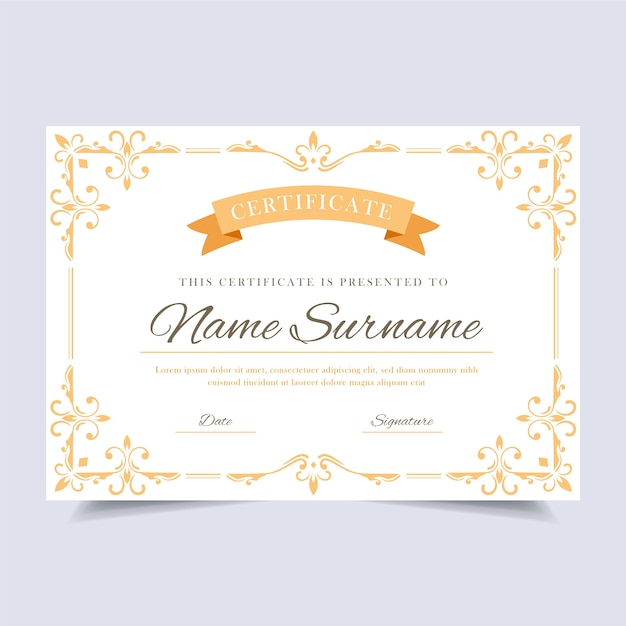 Elegant certificate template