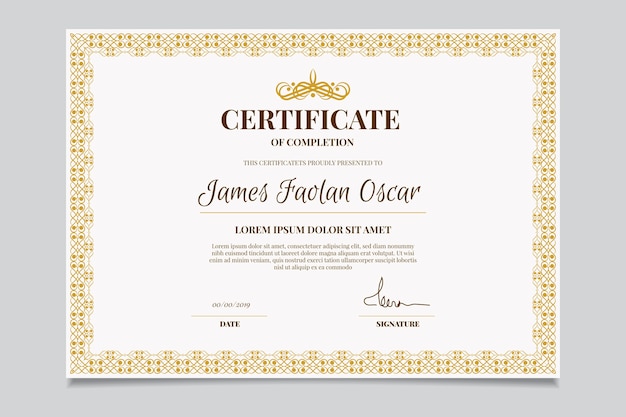 Free vector elegant certificate template