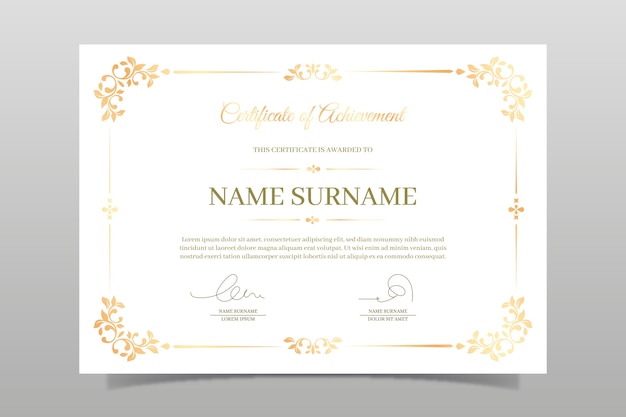 Elegant certificate template