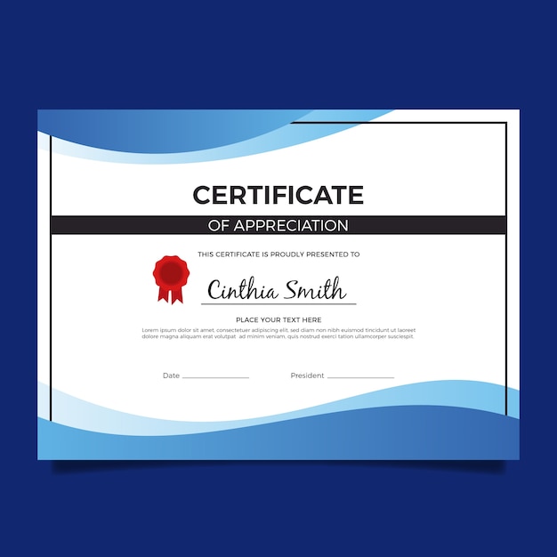 Elegant certificate template