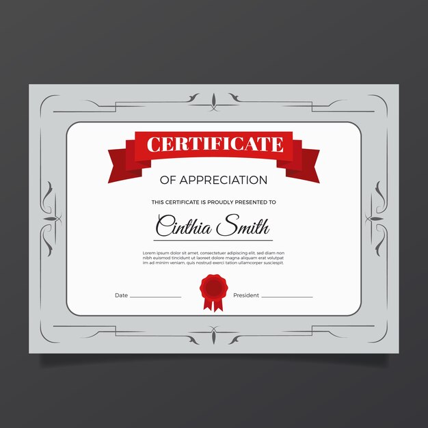 Elegant certificate template