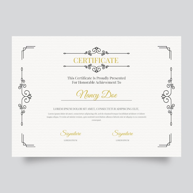 Elegant certificate template