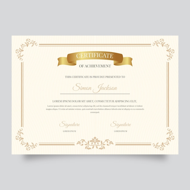 Elegant certificate template