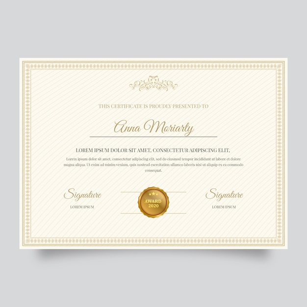 Elegant certificate template