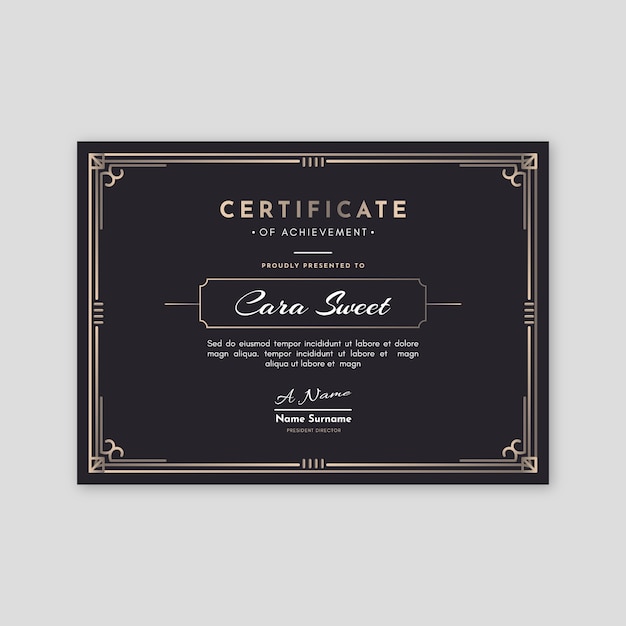 Elegant certificate template