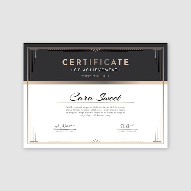 Elegant certificate template