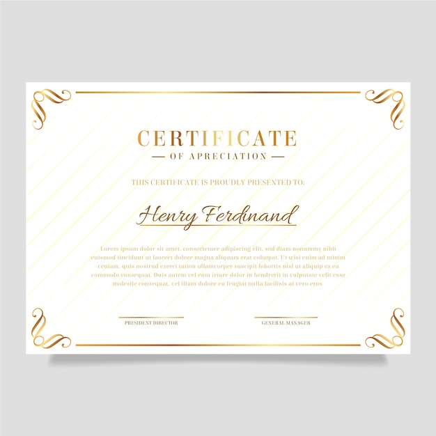 Elegant certificate template