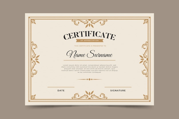 Elegant certificate template