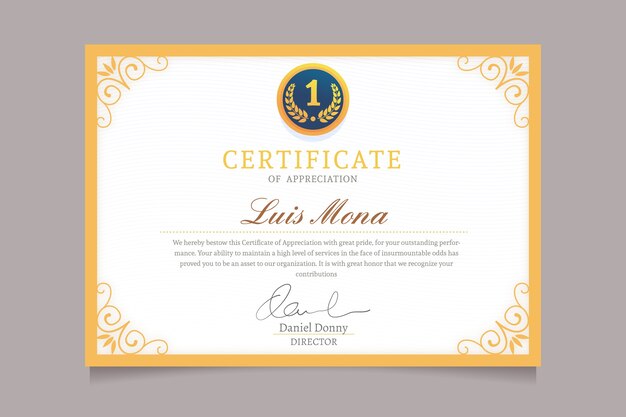 Elegant certificate template